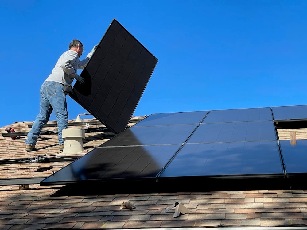 Solar installation under clear skies