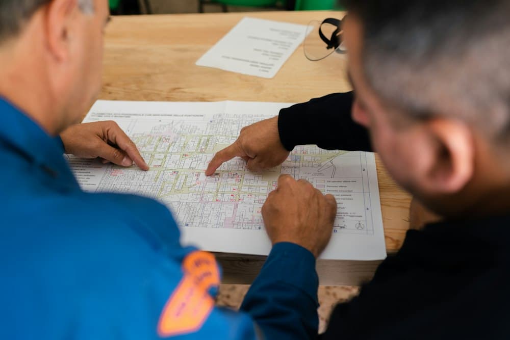 Project team in a planning and review meeting