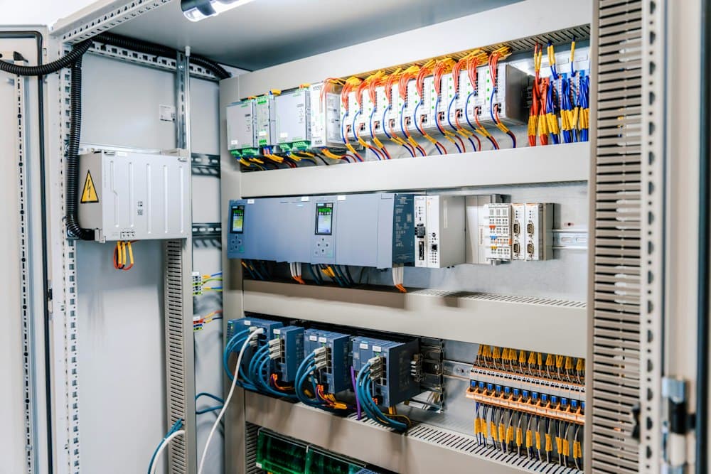 Electrical control panel during commissioning