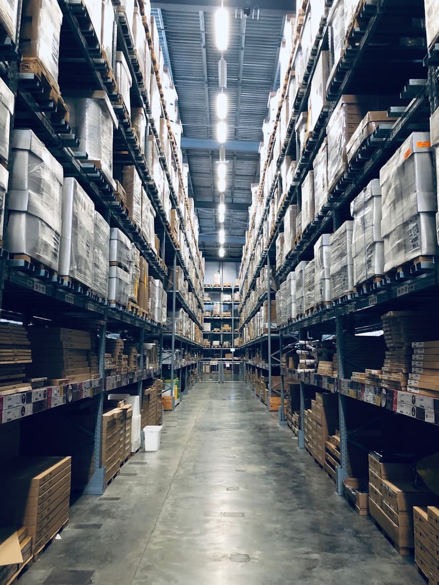 Automated warehouse with robotic sorting and conveyor systems